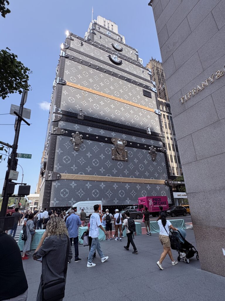 Louis Vuitton flagship on Fifth Avenue in New York City, designed to look like a giant trunk